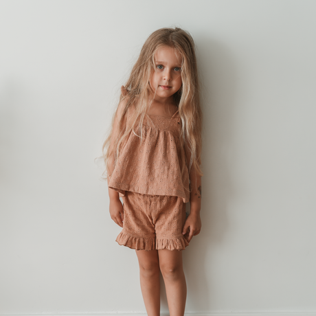 Short Embroidery - Peach