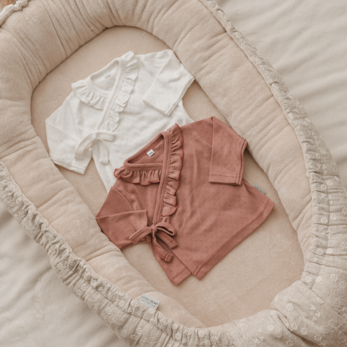 Overslagshirt Ruffle Kraag Pointelle - Clay Pink