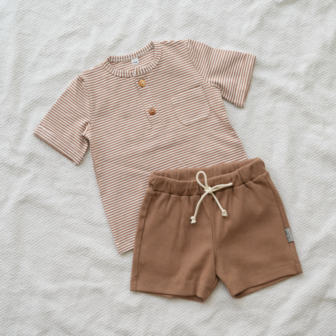 T-shirt Stripes - Brique