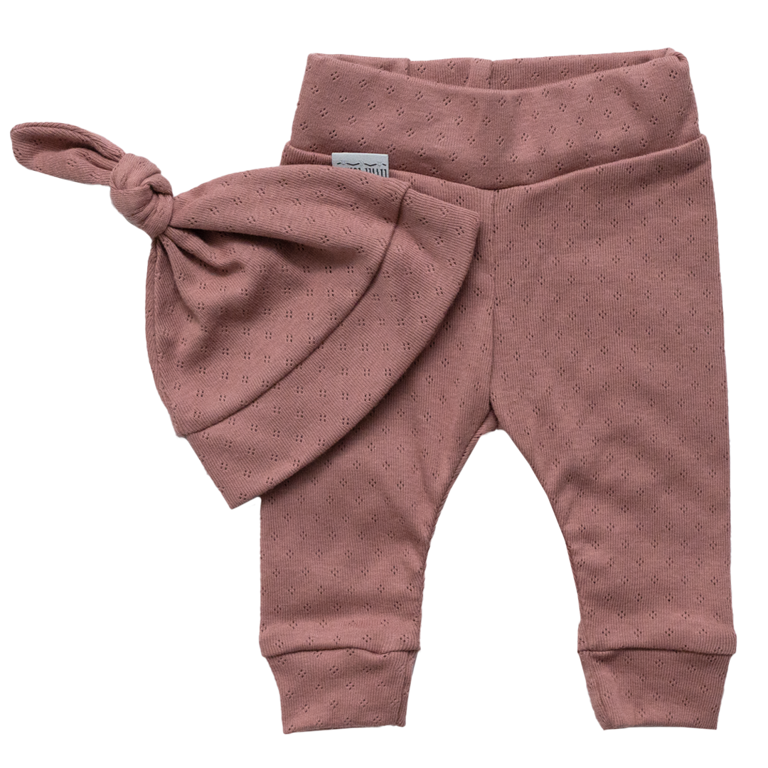 Newborn Muts + Broek - Pointelle Clay Pink