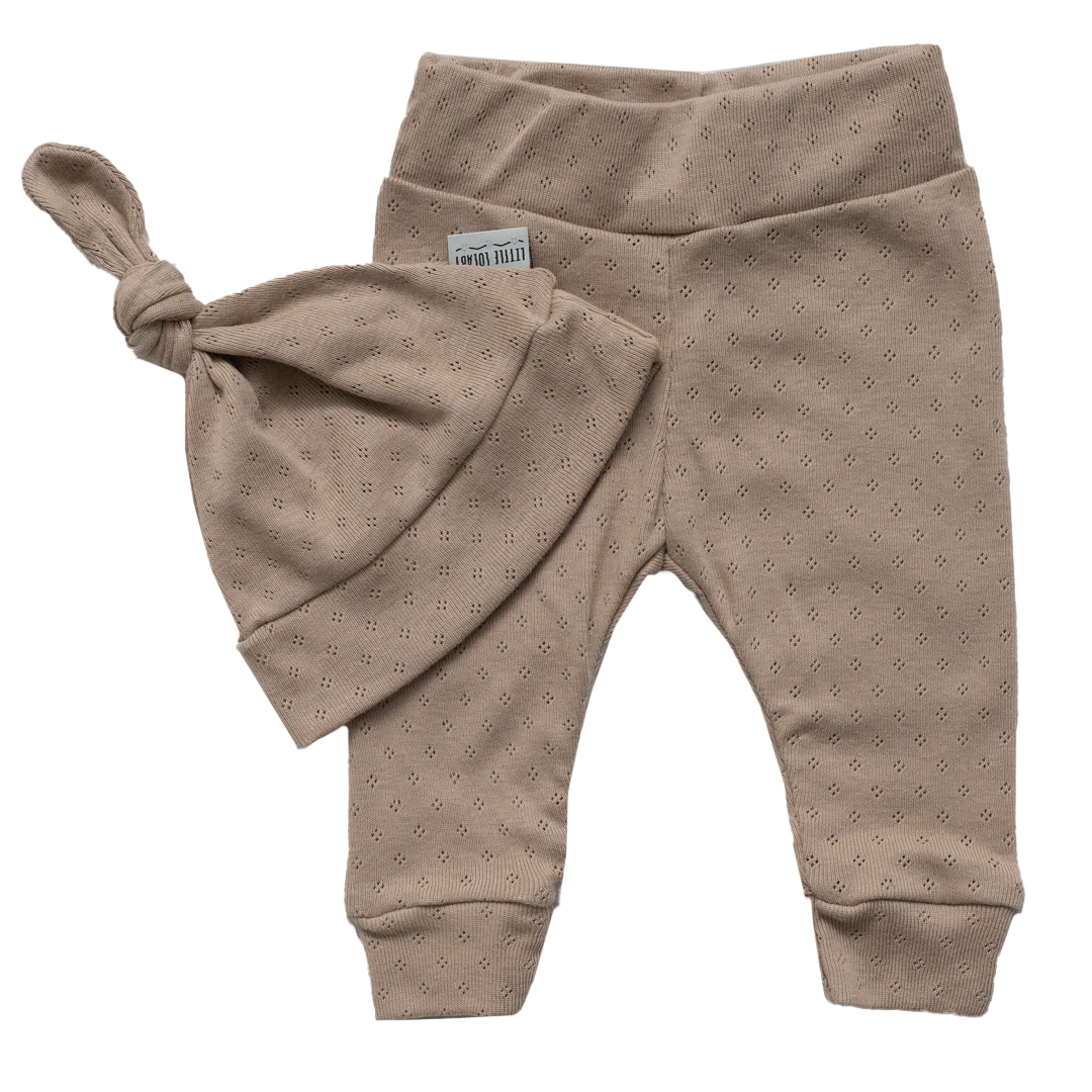 Newborn Muts + Broek - Pointelle Taupe